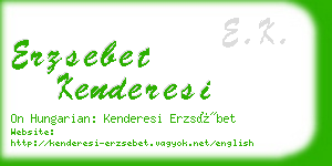 erzsebet kenderesi business card